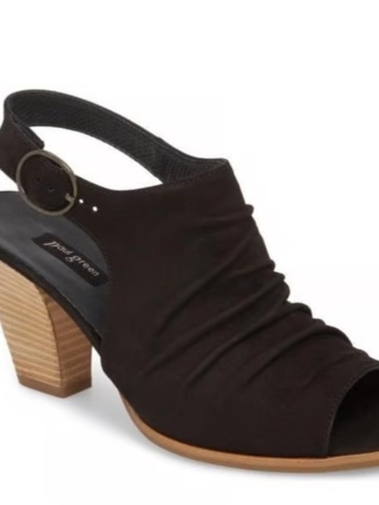 Paul Green Shoes - Paul Green Rival Sandal, black nubuck - size 5.5